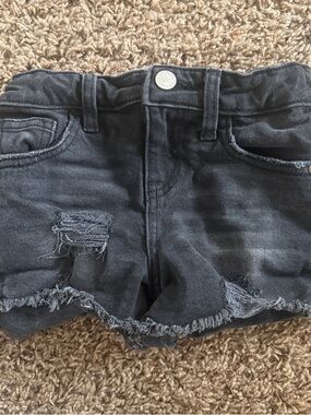 Black Distressed Denim Shorts